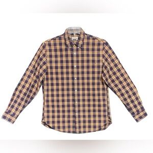 Lands’ End Canvas Men’s M Plaid Button Down Shirt Long Sleeve 100% Cotton Casual